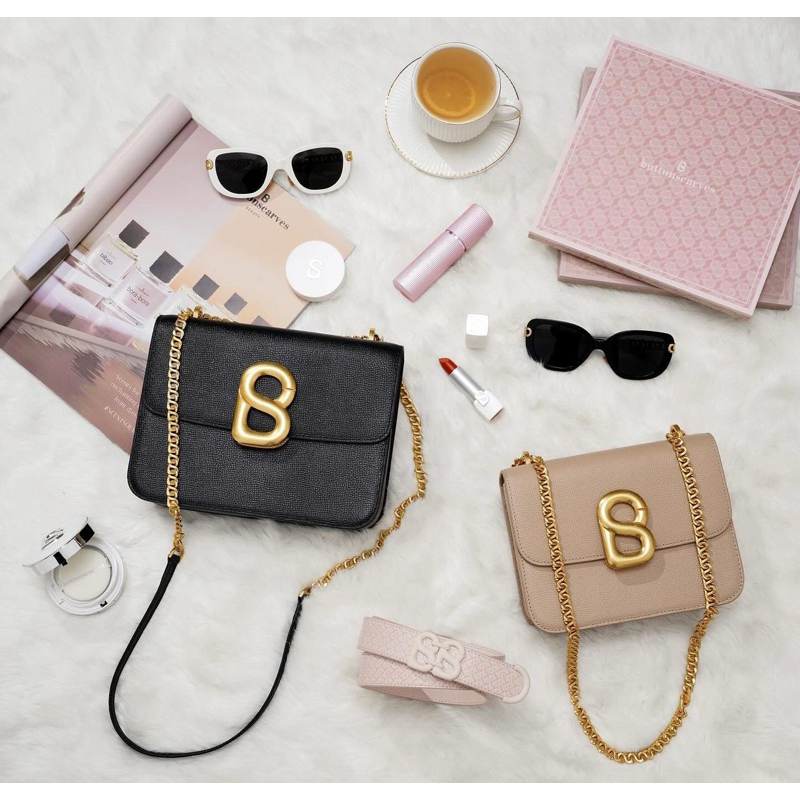 Audrey Chain Leather Bag Buttonscarves BS Sling Tas Original