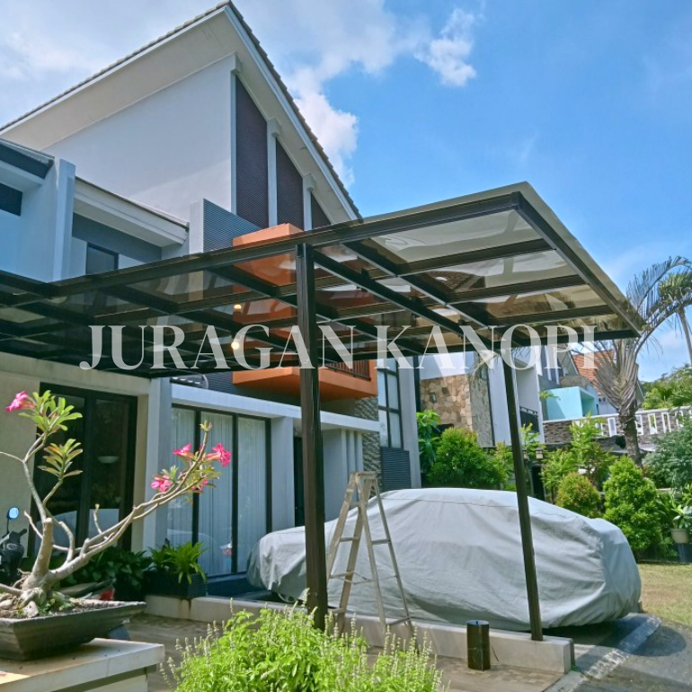 kanopi solarflat 1.2mm rangka bajaringan