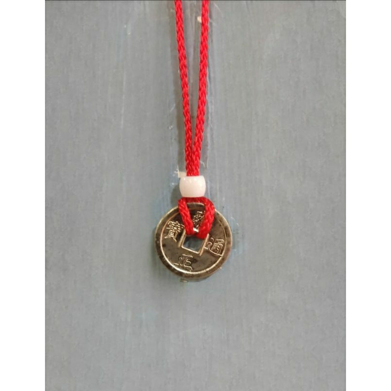 Kalung Koin  china Tali Merah & Tali Hitam Koin cina Pria dan Wanita