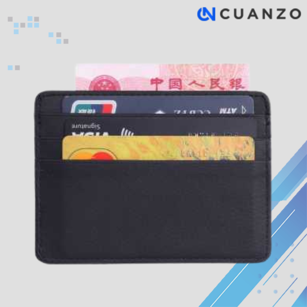 Dompet Kartu Bahan Kulit ID Card Holder Slim Design / Dompet Kartu Uang Atm Nama Ktp Emas Antam Id C