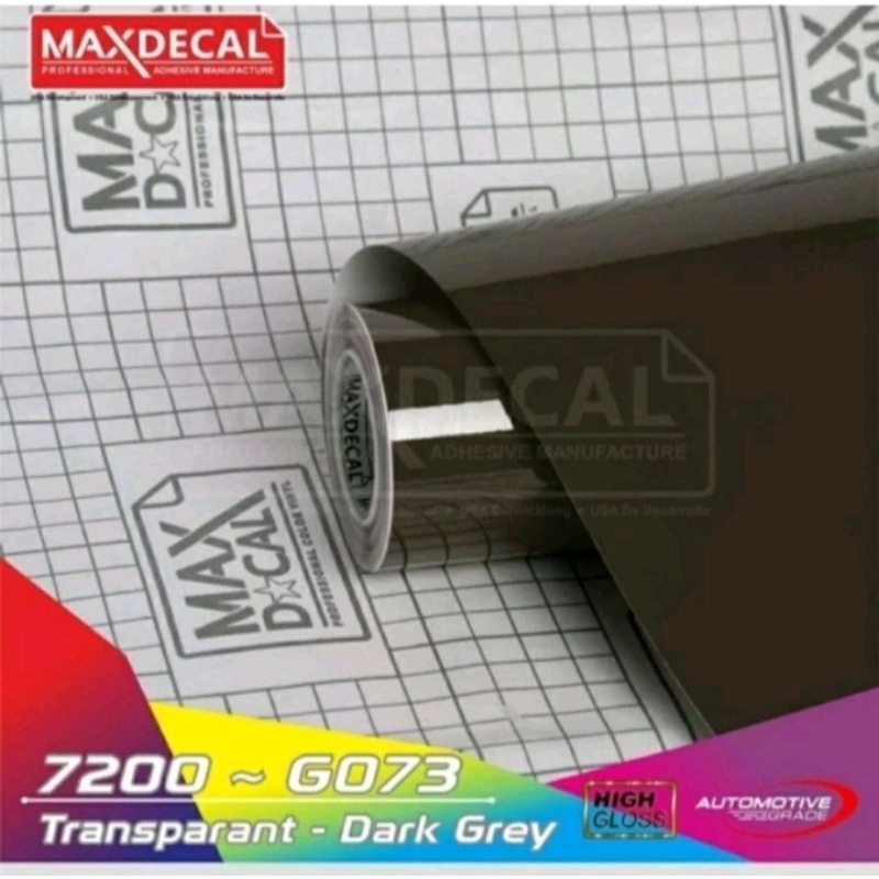 Stiker/sticker Skotlet Maxdecal Max Decal Transparant Dark Grey hitam transparan/hitam smoke 7200 G0
