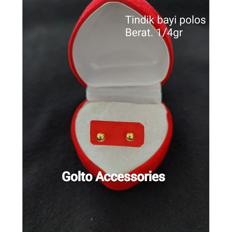 Free Garansi  Anting Tusuk  Giwang Tindik Anak Bayi Emas Muda Seperempat 25 Gram