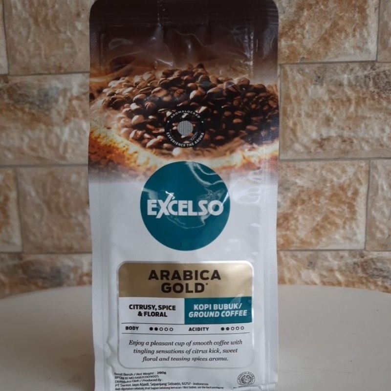 

Kopi EXCELSO ARABICA Gold Biji/Bubuk 200 gr