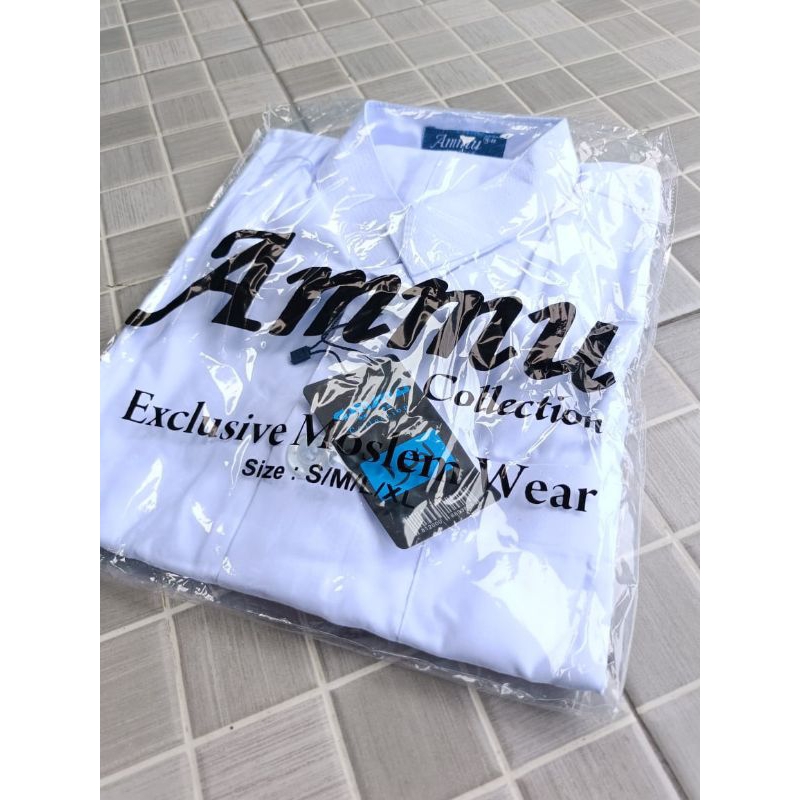 BAJU KOKO ATASAN MERK AMMU dewasa original,khusus warna PUTIH & HITAM
