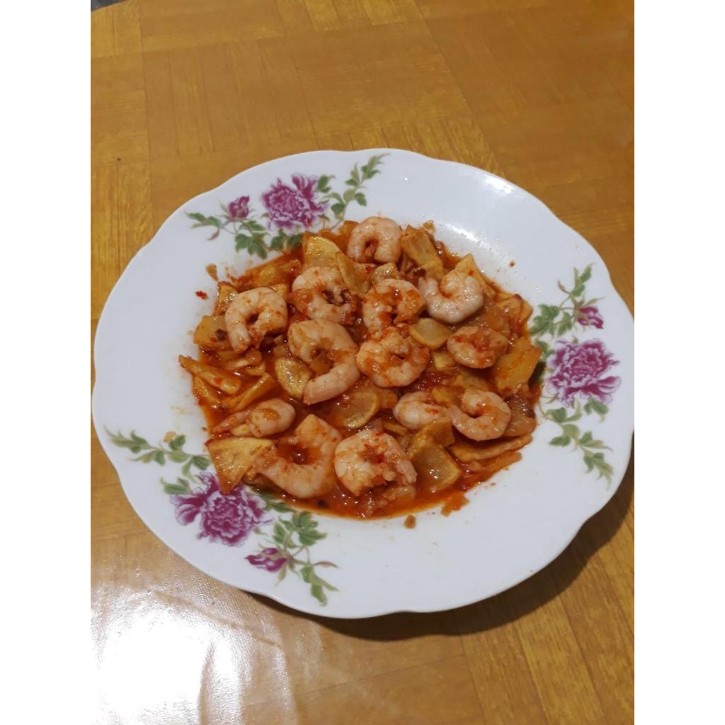 

Homemade sambal balado kentang udang
