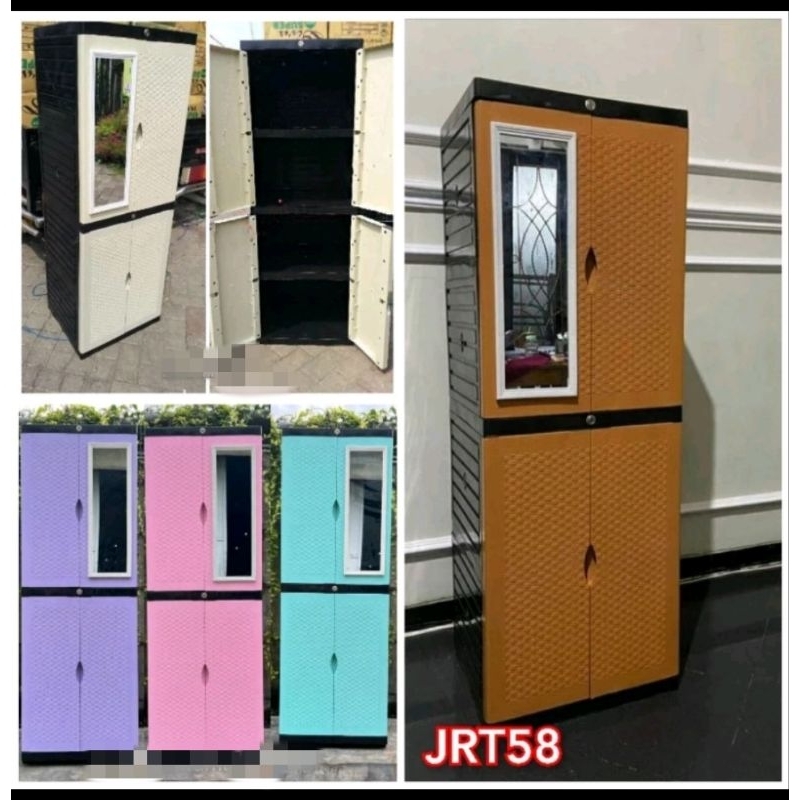 lemari kaca susun 4/lemari plastik /lemari pakaian/lemari besar/lemari diva, mizu