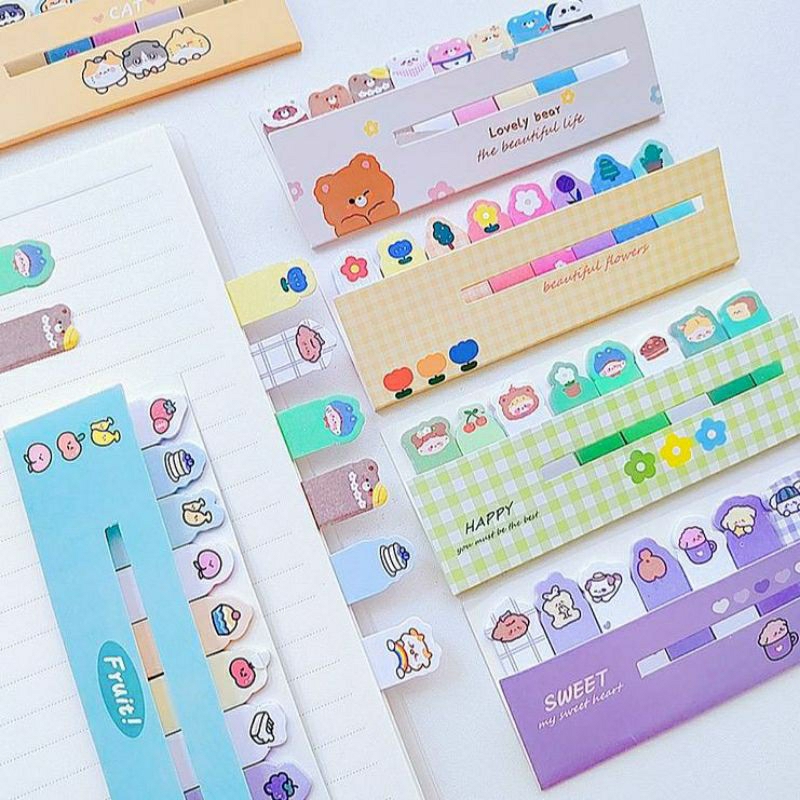 

Sticky note notes pembatas mini memo 8 in 1 penanda kertas memopad notepad alat tulis sekolah school stationery stationary kantor office tempel menempel sticker stiker buku kertas lucu cute catatan label halaman pemisah bolpen pensil pulpen eraser