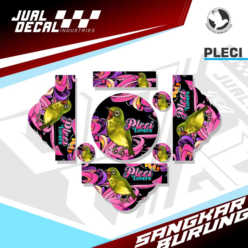 Stiker Sangkar HELOPET Mania Decal Sangkar Burung PLECI Custom
