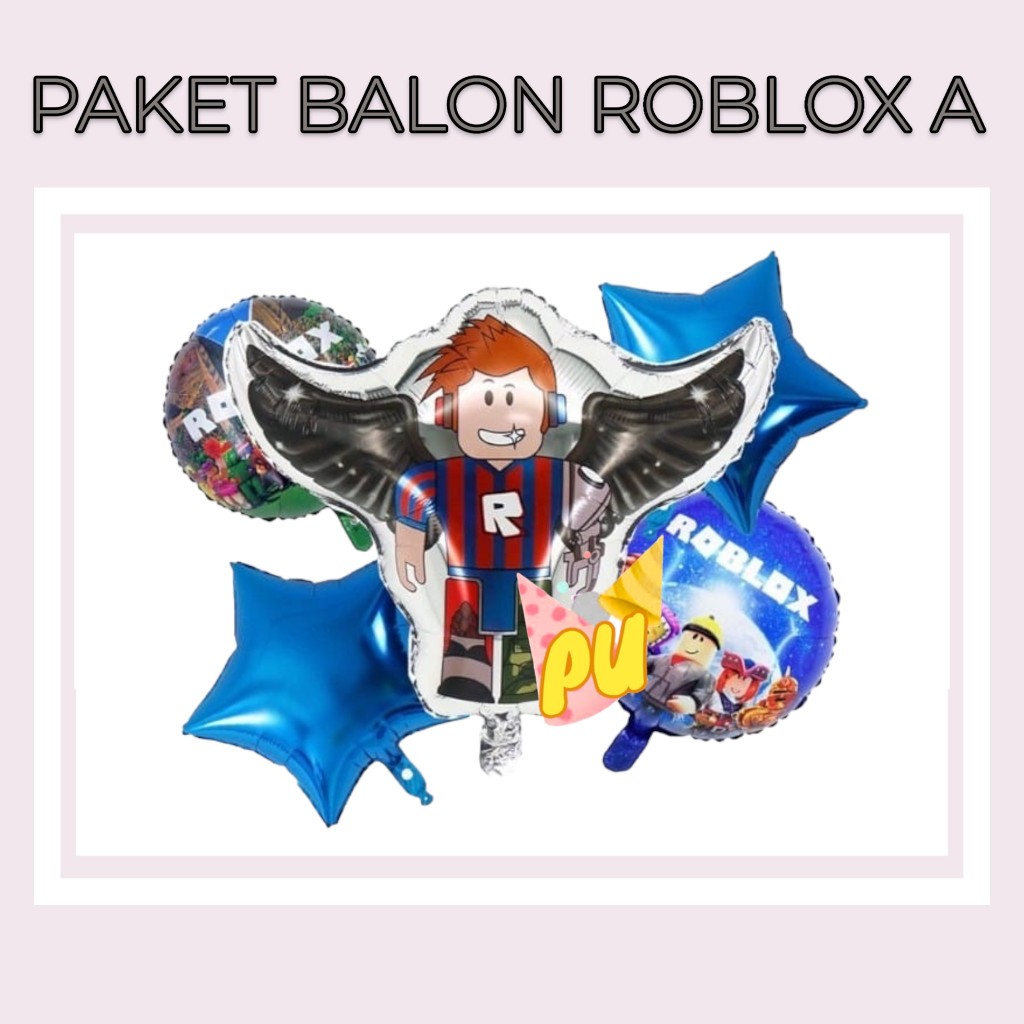 Paket Balon ROBLOX A / Dekorasi Ulang Tahun Roblox / Balon Foil Roblox