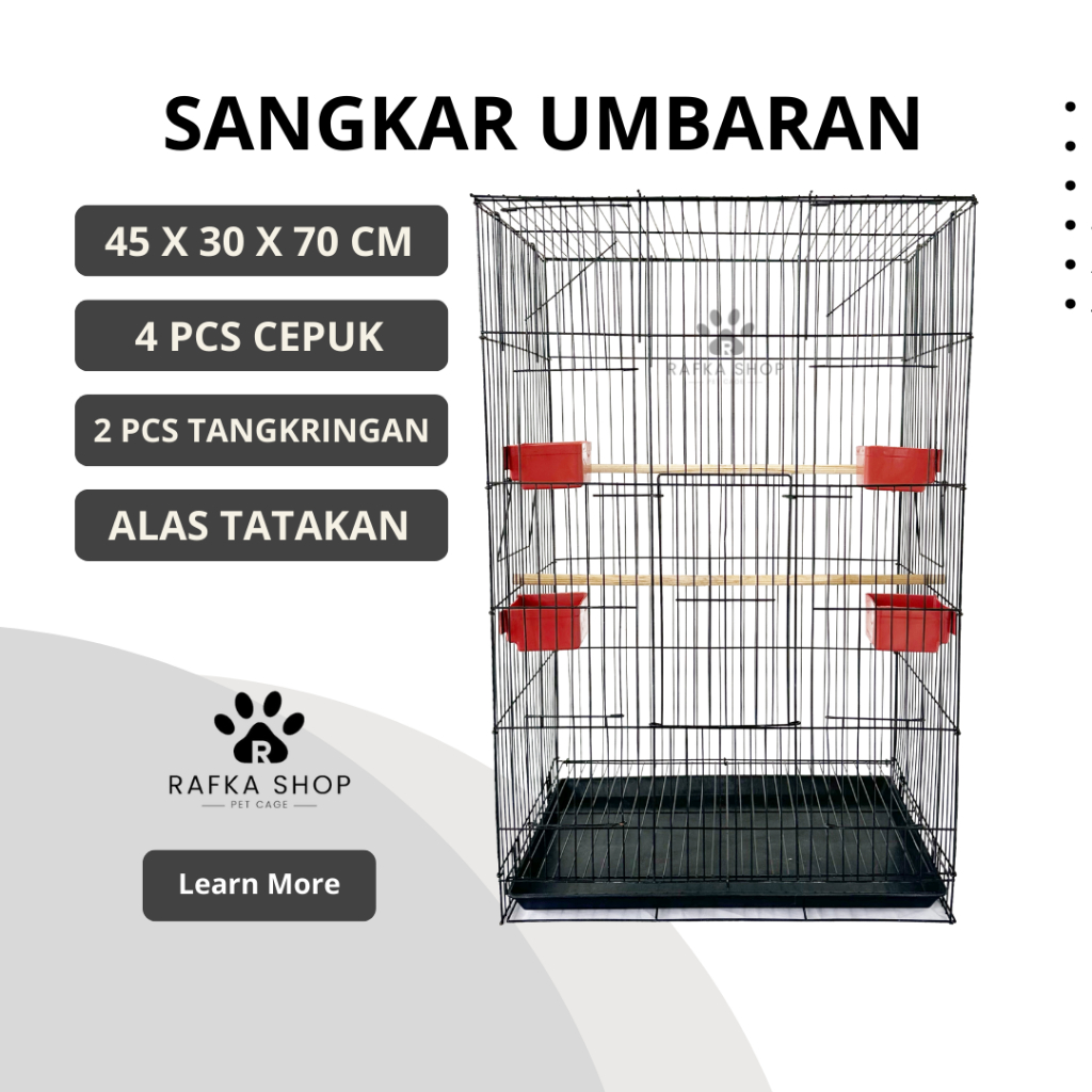 Sangkar Umbaran burung Ukuran M Jumbo besi lipat kuat sangkar burung love bird
