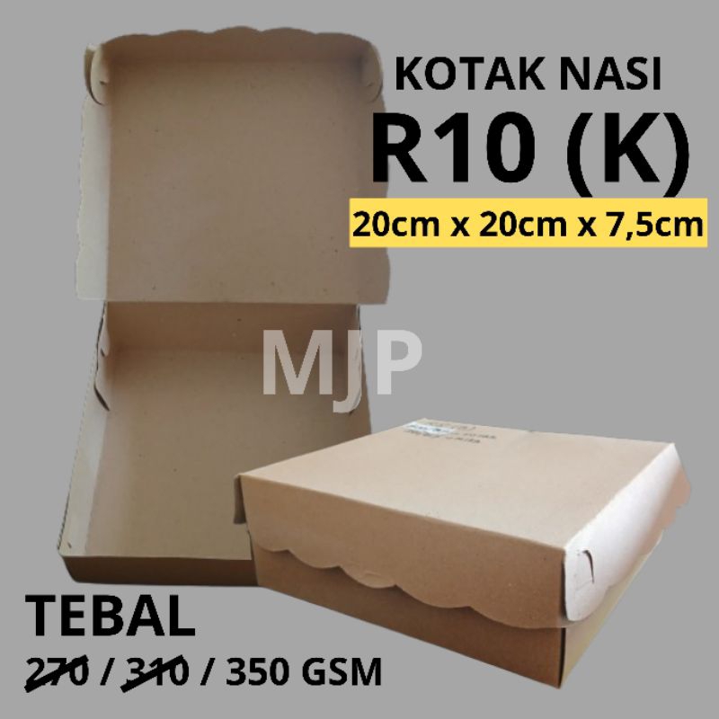 

(6pcs) Box / Kotak Nasi Coklat R10 kecil ukuran 20x20x7,5 Tanpa Mika