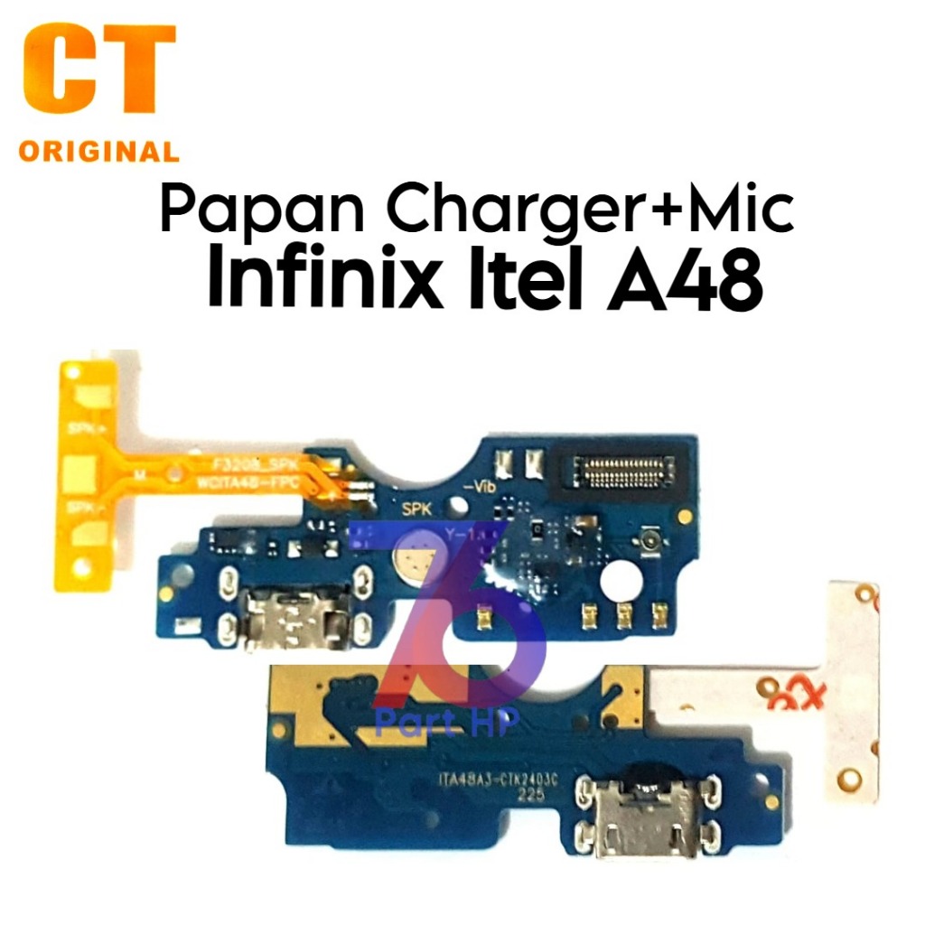 Papan Konektor PCB Charger Mic Infinix Itel A48 - Flexible Flexibel Fleksibel Fleksible Konektor Con