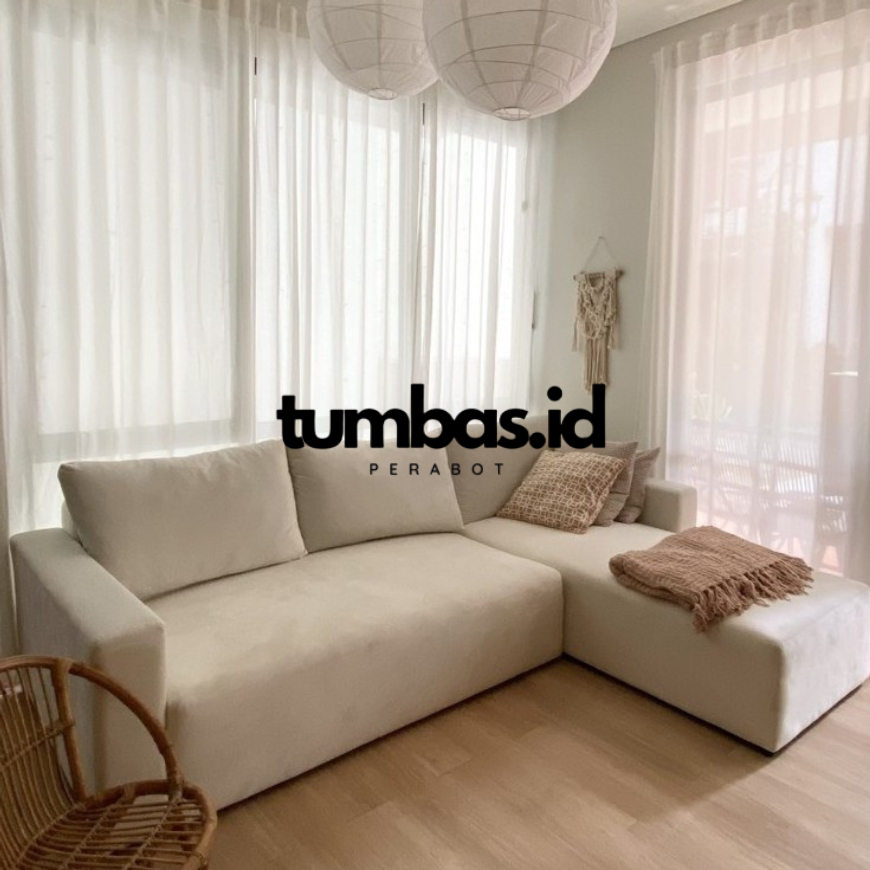 HAEGREENDAL KOREAN SOFA - Sofa Sudut Velvet Simple Elegan (free ongkir SURABAYA SIDOARJO GRESIK LAMO