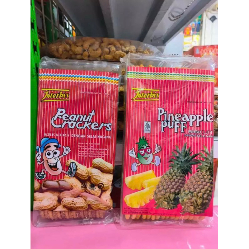 

INTERBIS PEANUT CRACKERS KACANG PINEAPPLE PUFF BISKUIT NANAS 300G DAN 130G