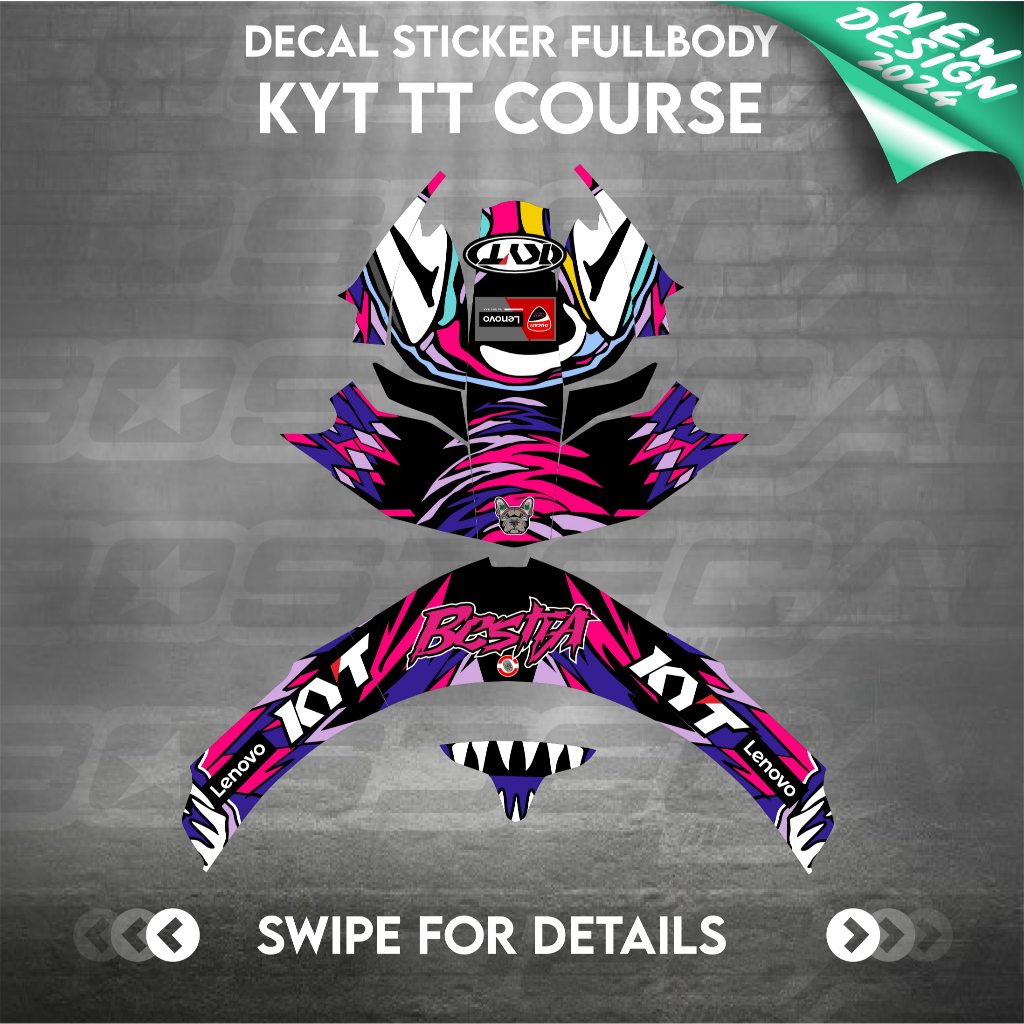 Sticker decal helm KYT TTCOURSE TTC TTCOURSE ENEA BASTIANINI 2024 decal helm decal sticker