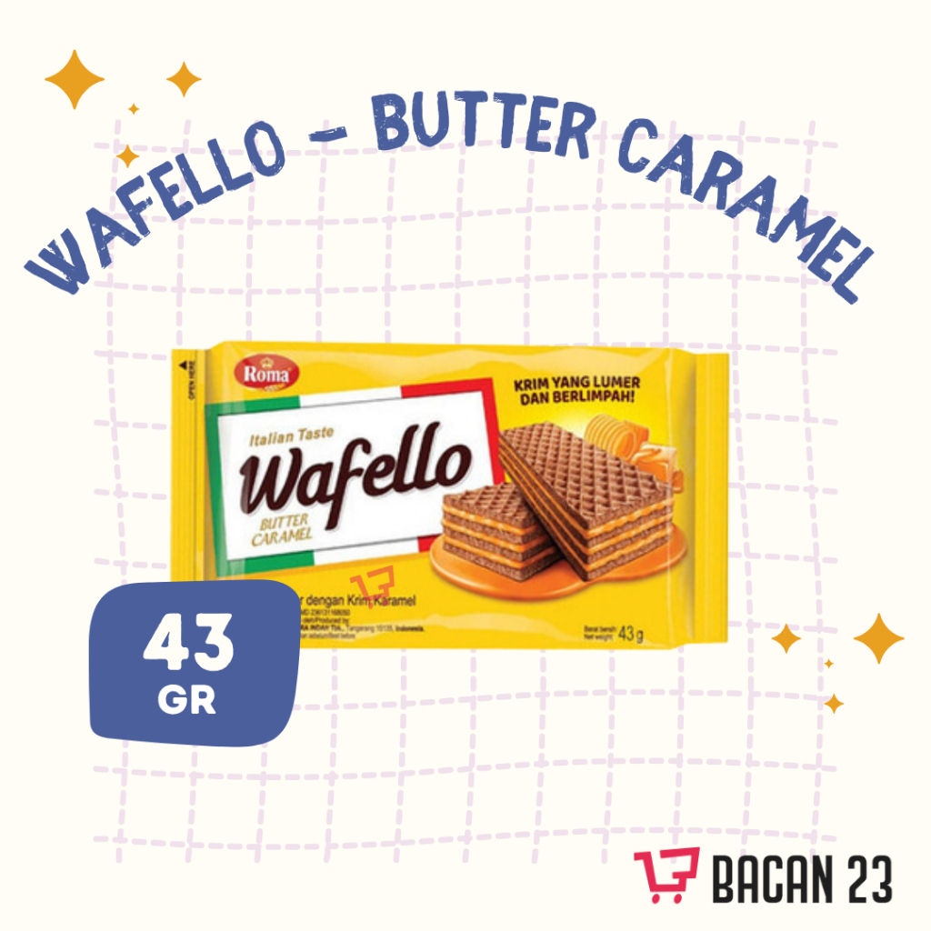 

Wafer Wafello Butter Caramel (43 gr) Wafer Krim Karamel