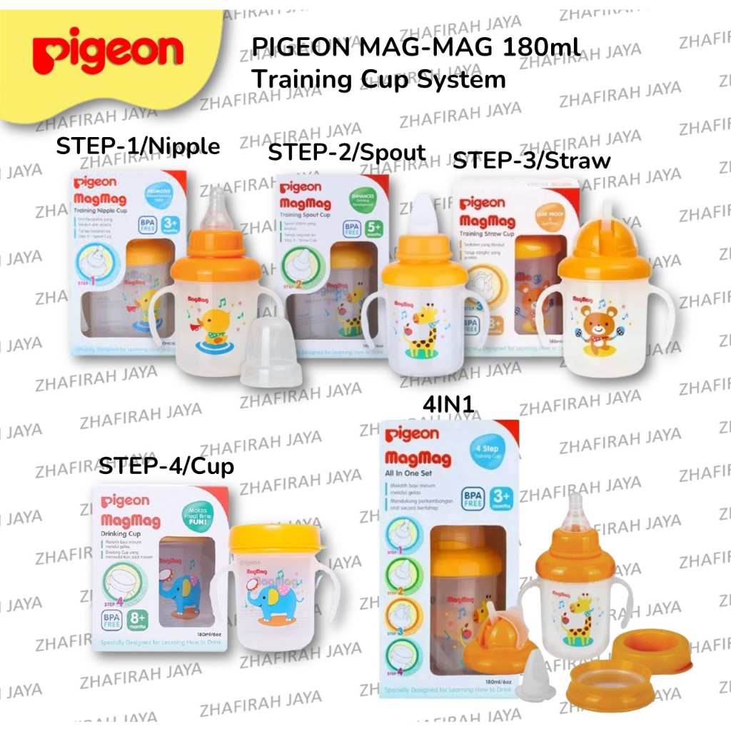 Gelas Minum PIGEON 180ml Tipe Dot Cucupan dan Sedotan