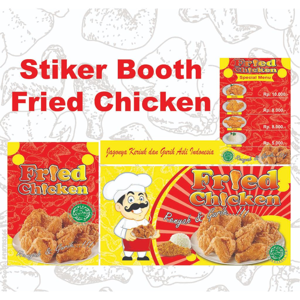 Stiker Booth/Gerobak Fried Chicken