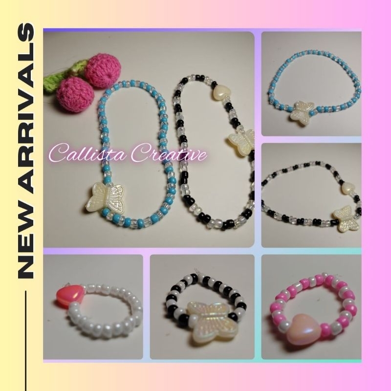 COD Gelang kristal cincin aesthetic remaja dan anak-anak | Callista Creative | gelang kristal manik-