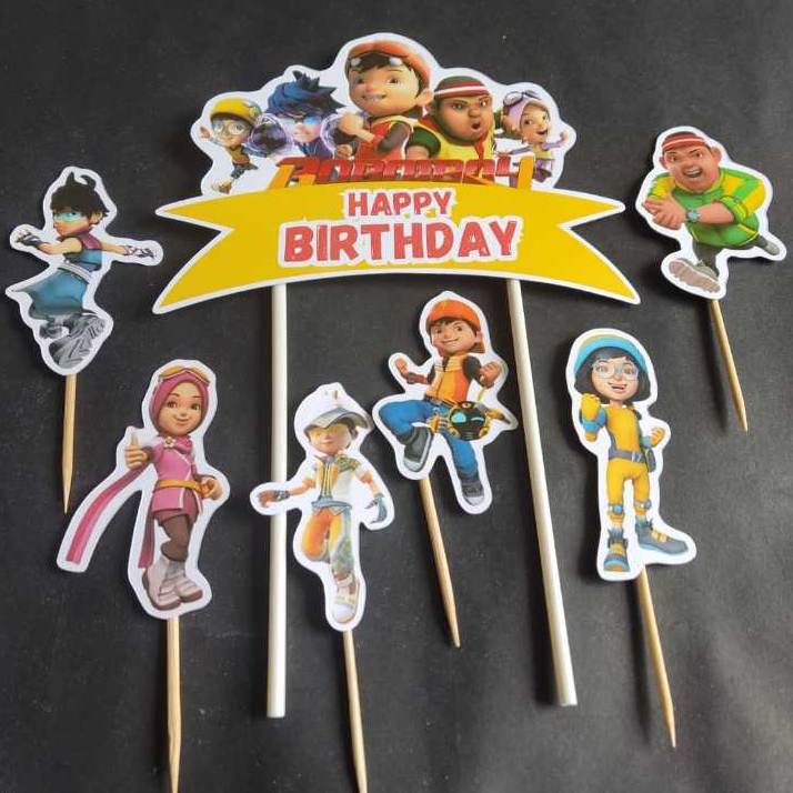 topper boboiboy happy birthday hiasan kue ulang tahun