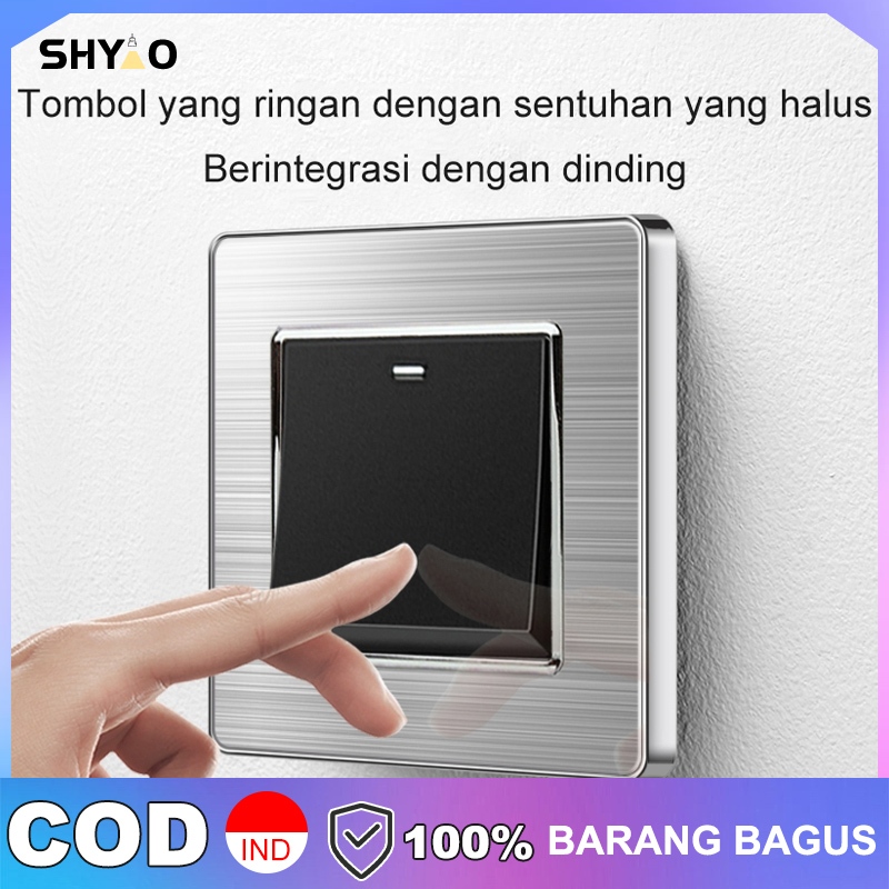 Saklar lampu rumah modern/Kaca Tempered Hitam 1/2/3/4 Gang 1 Arah/saklar hotel/saklar rumah minimali