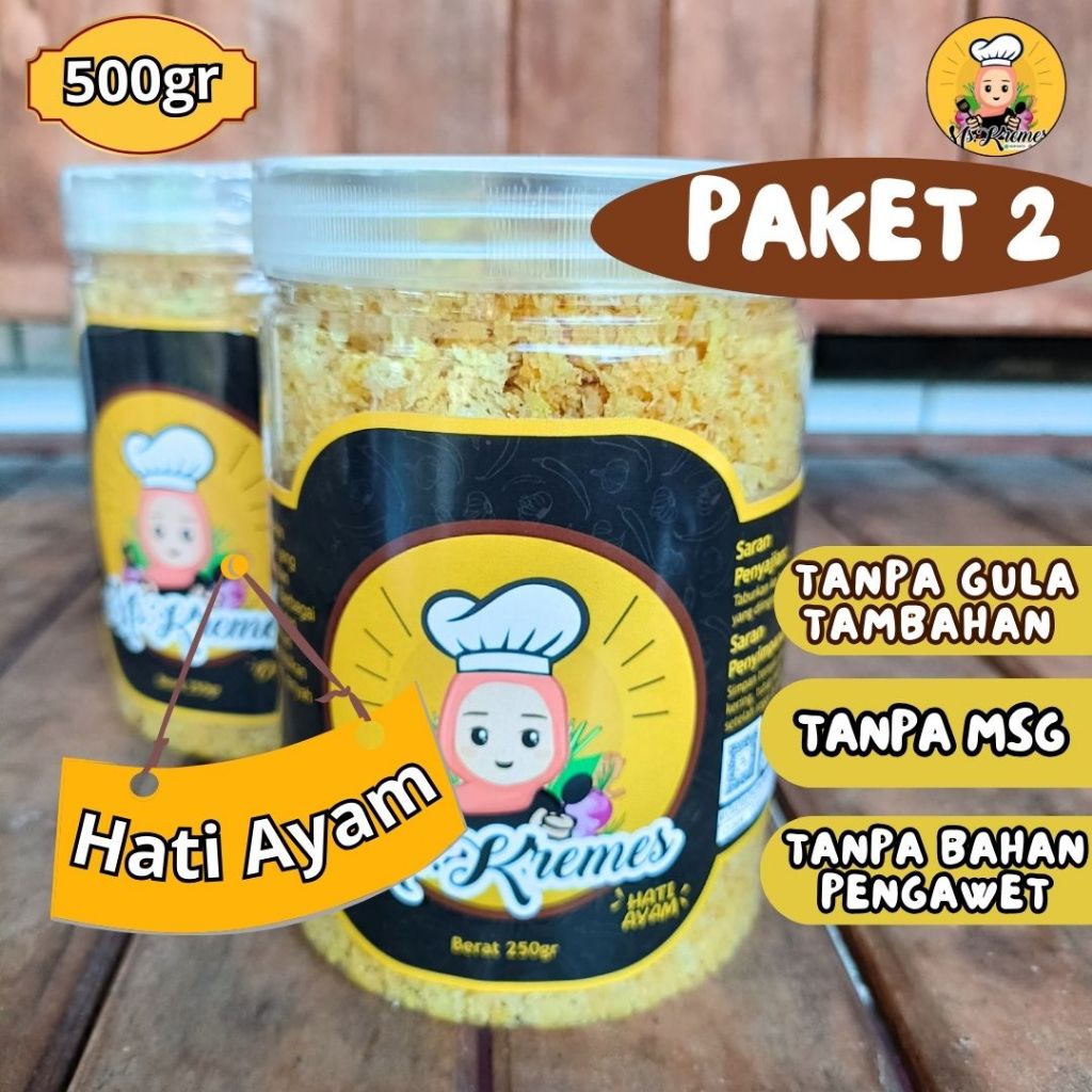

Paket 2 Kremesan Kremes Hati Ayam non MSG Tanpa Pengawet Tanpa Tambahan Gula isi 500gr