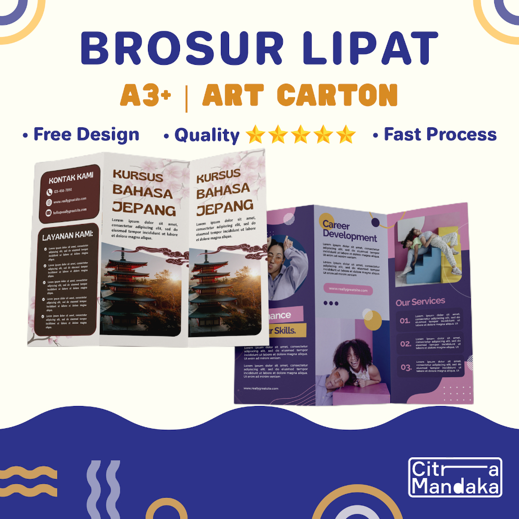 

Cetak brosur Lipat A3 | Print Leaflet Art Carton