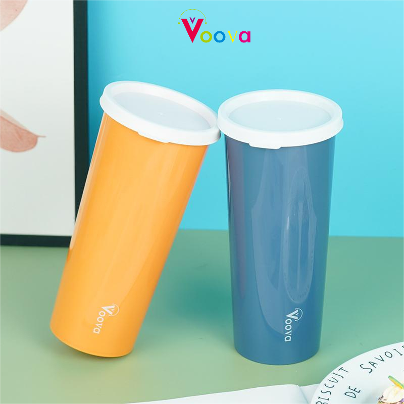 VOOVA 500ML Cangkir Handy Travel Botol Cup Hot Cold Handle Lid Gelas Mug Kopi Botol Minum Infused Bo