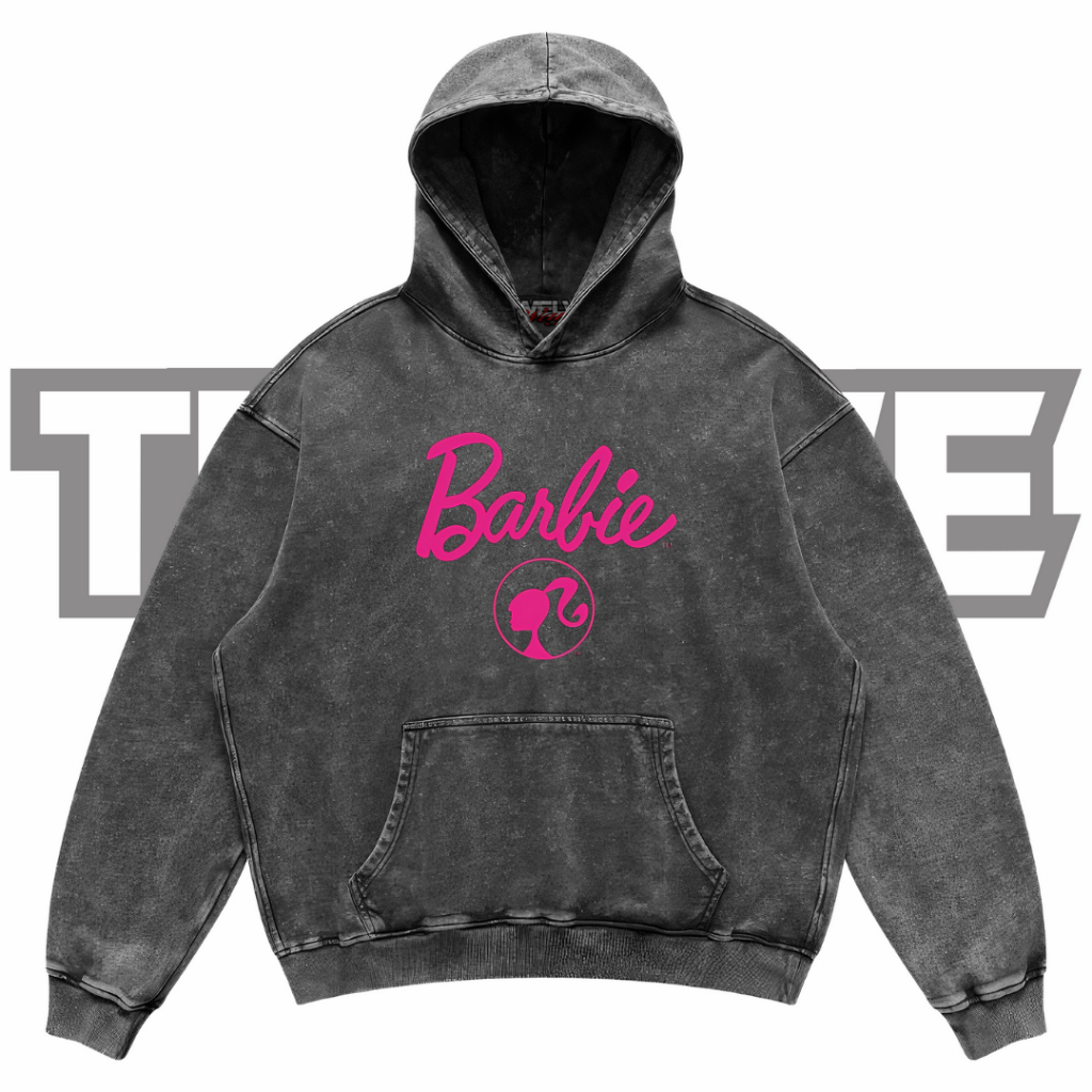 BARBIE Oversize Washed Hoodie | Jaket Hoodie | Hoodie Barbie Aesthetic | Hoodie Washed Unisex