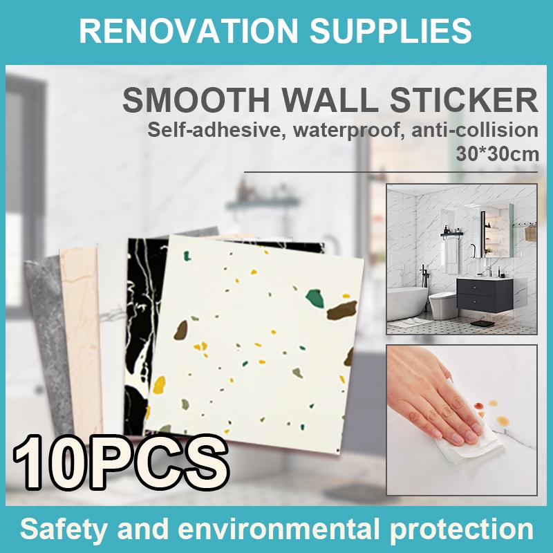 OK 10pcs Wallpaper dinding VINYL Marble 30 x 30 cm / Lantai Vinyl Keramik Marbel Granit / Stiker