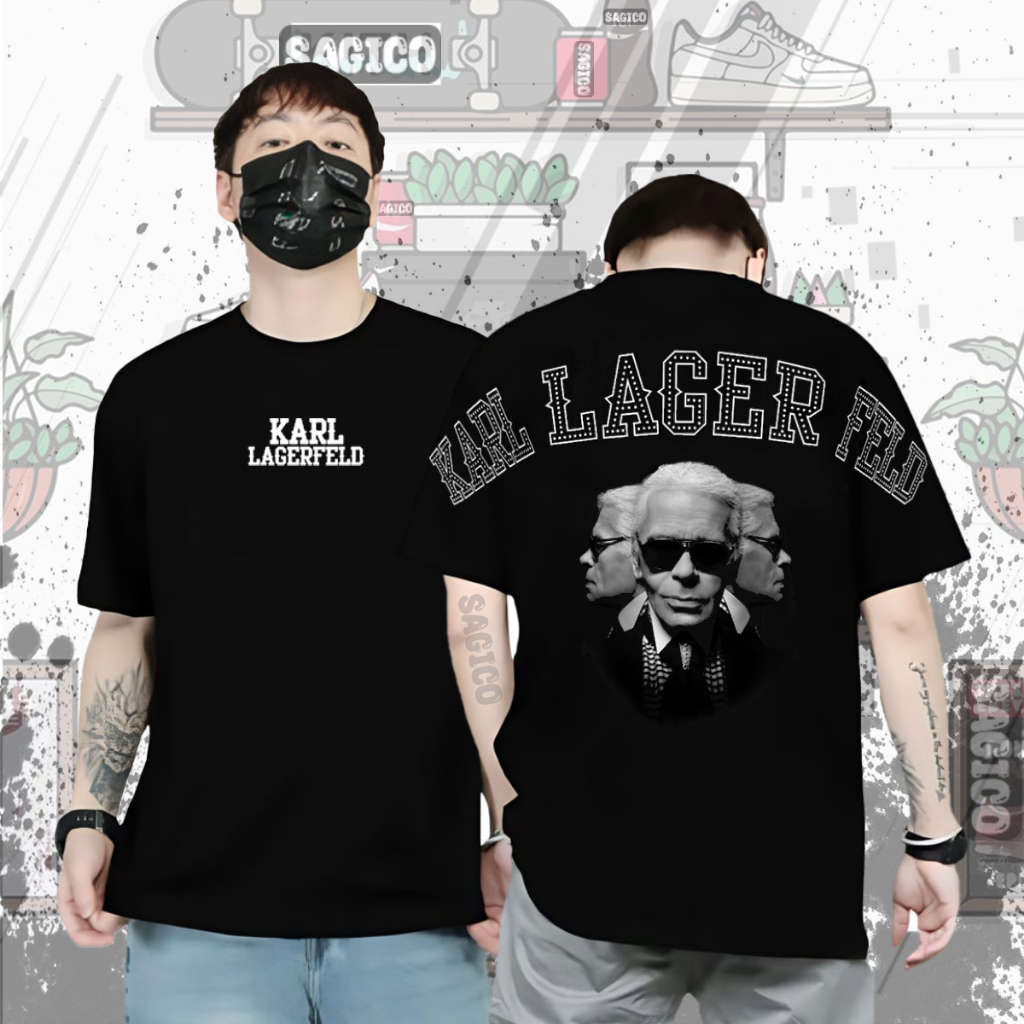 Baju Kaos Tshirt Distro Pria Cowok Sablon Lengan Pendek Motif Karl Lagerfeld Kata Keren Cod
