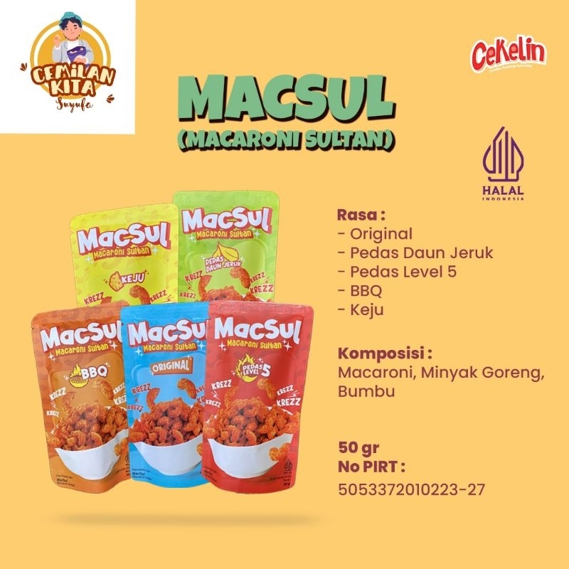 

Makaroni Sultan/Macaroni 50 gram/Cemilan Makaroni