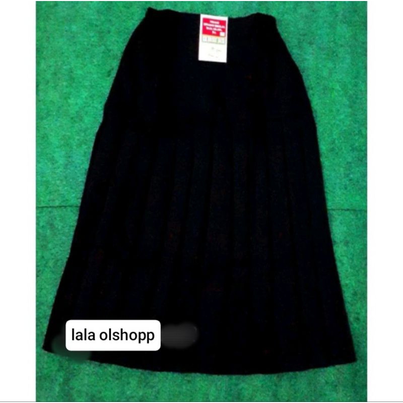 0SERAGAM SEKOLAH ROK PANJANG HITAM SD ,SMP, SMA REMPEL LIPIT TURUN PINGGANG ROK