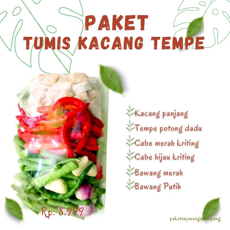 

(paket sayur) paket tumis kacang tempe