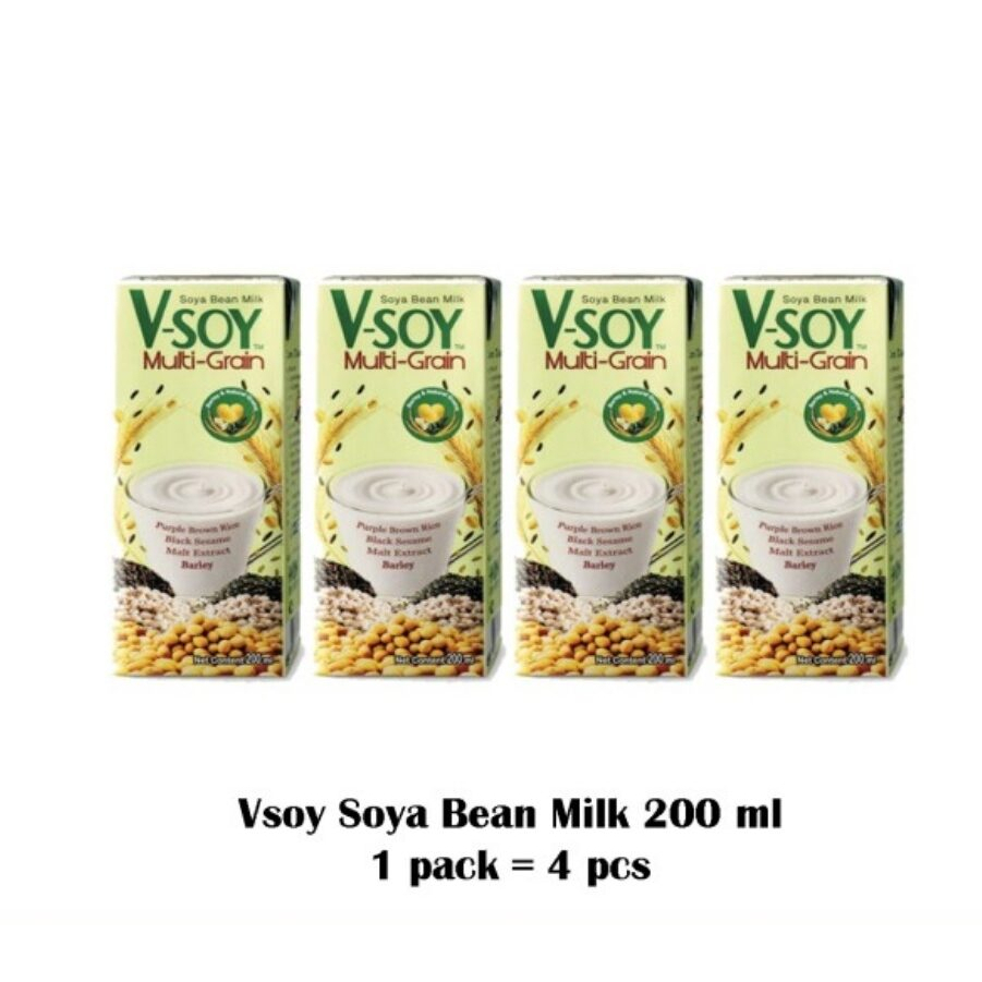 

1 Pack (4pcs) 200ml Vsoy Milk Susu Kedelai Multi grain Exp. Juni 2025