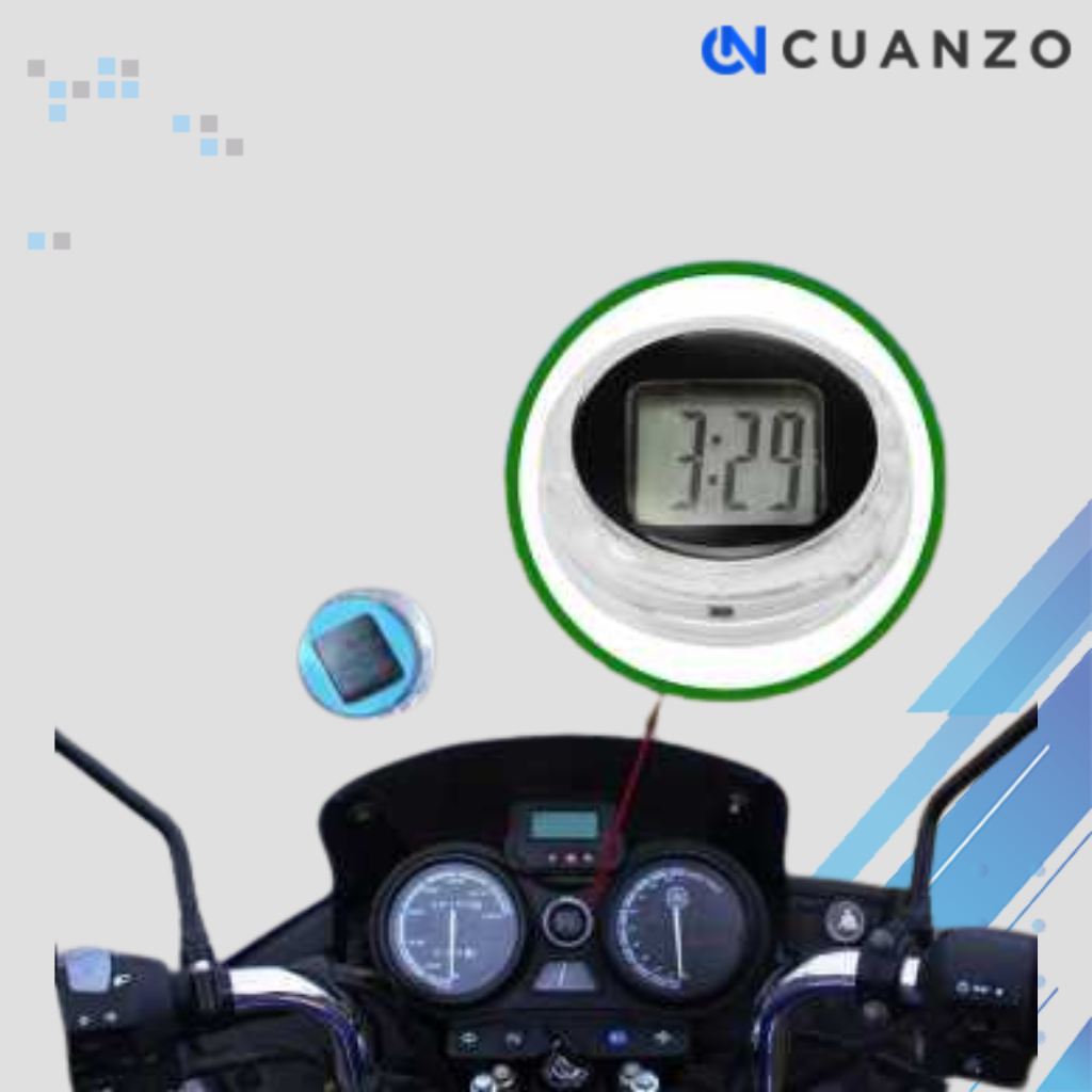 Dekorasi Motor Jam Mini Digital Watch Clock Waterproof IP64 / Jam Sepeda Motor Digital Analog Tempel
