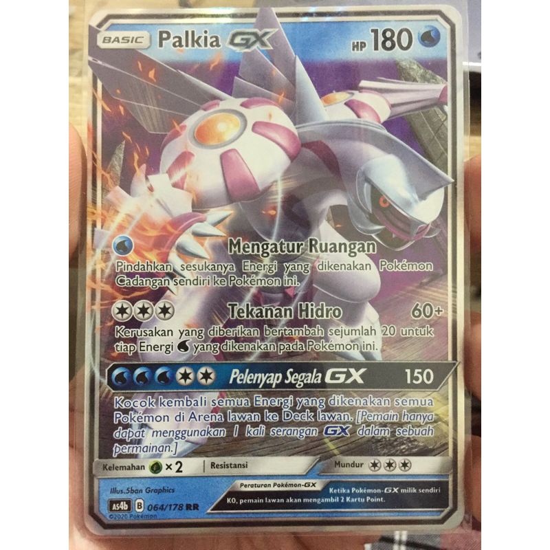 KARTU POKEMON PALKIA GX RR INDONESIA HOLO WATER ELEMENT