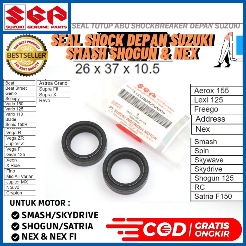 SEAL SHOCK SATRIA FU 150 FI KARBU INJEKSI SMASH SHOGUN 125 SPIN NEX ADDRESS RC SKYDRIVE SKYWAVE SUZU