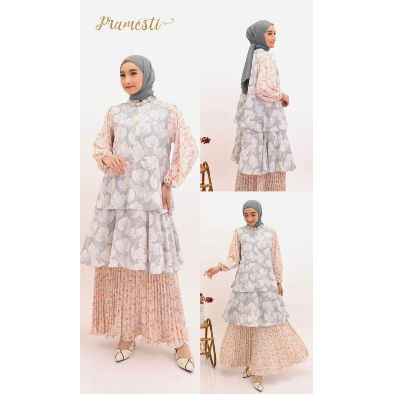 Flopattern Set / Setelan Rok plisket Tunik / Oneset Rok Tunik / Oneset Premium