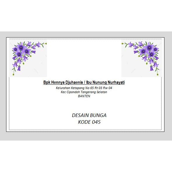 

AMPLOP CUSTOM DESAIN DUA BUNGA