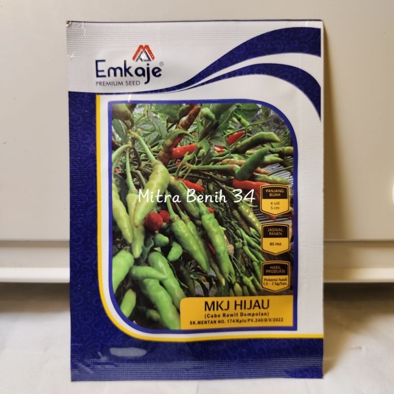 Benih Cabe Rawit Berdompol Dompolan Mkj Hijau 10 Gram - Cap Emkaje