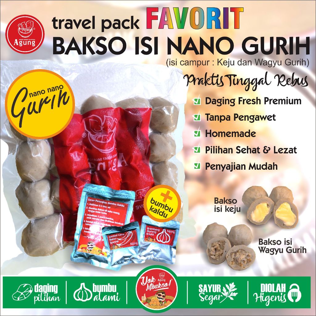 

Travel Pack Frozen Bakso Sapi Paket Nano nano Gurih Favorit