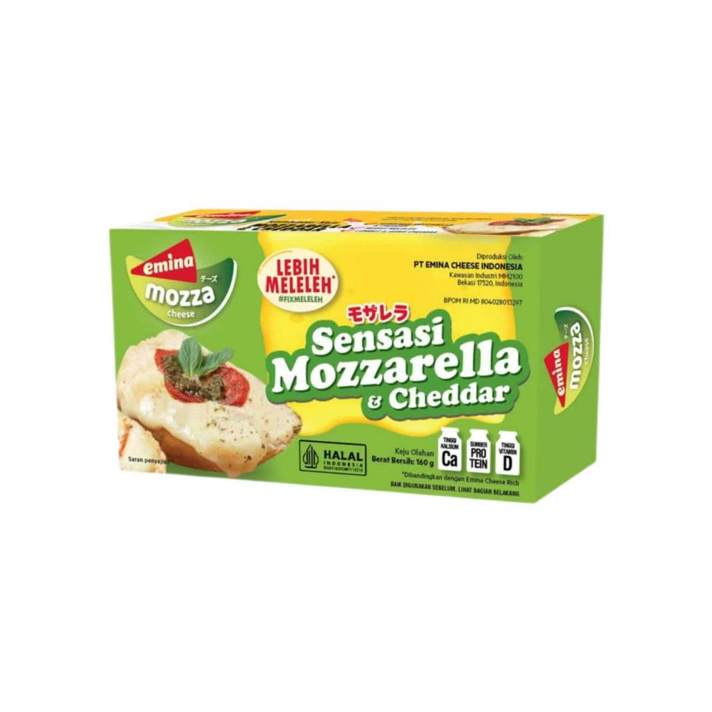 

Emina Cheese Mozza Keju Mozzarella & Cheddar 165 gram