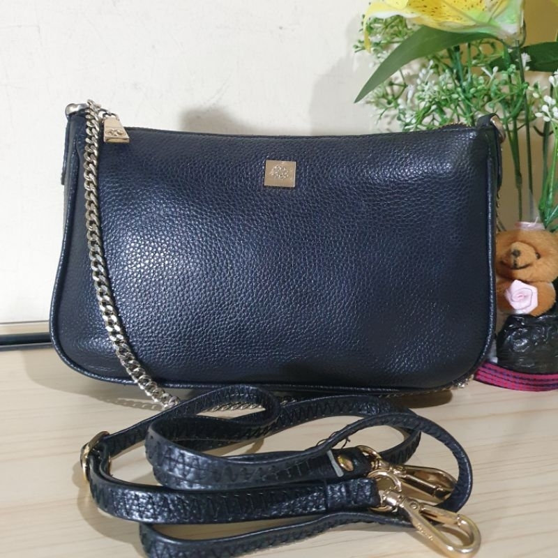 Tas 2way Sling shoulder bag Kulit Asli Elegance Preloved