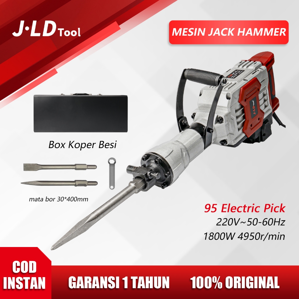JLD Mesin Jack Hammer 1800W breaker jack hammer J95 Mesin bor bobok beton Demolition Hammer