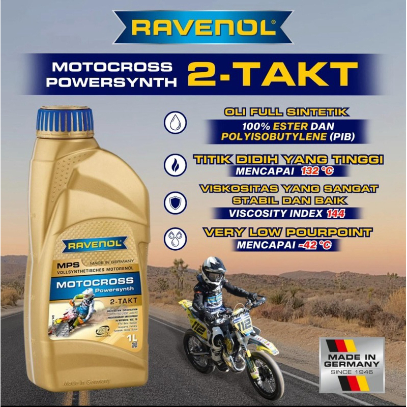 RAVENOL 2T Powersynth Jaso FD Volume 1 Liter Orginal Made In Germany