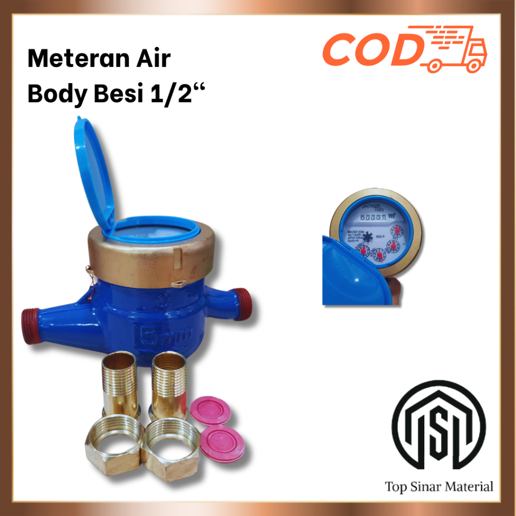 Meteran Air Miami Water Meter 1/2" Body Besi