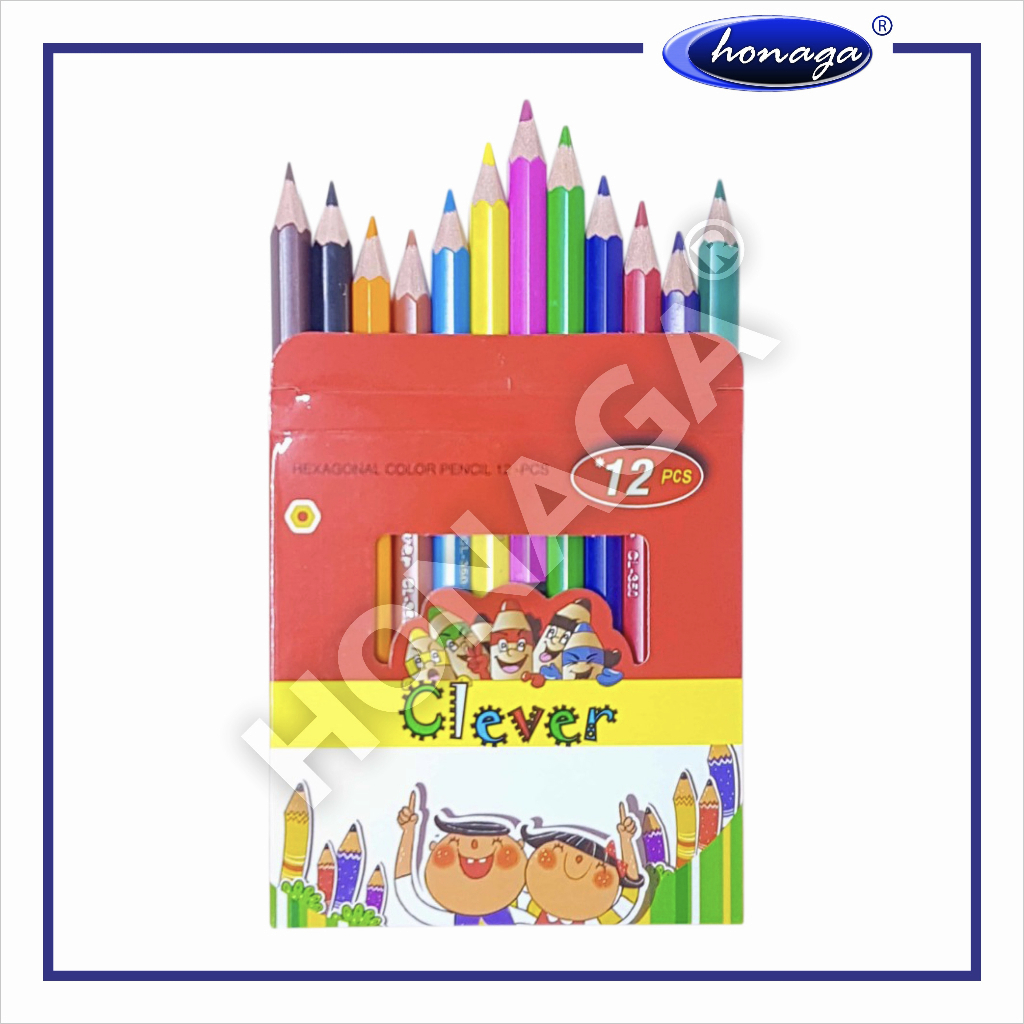 

Pensil 12 Warna Clever Star Pendek