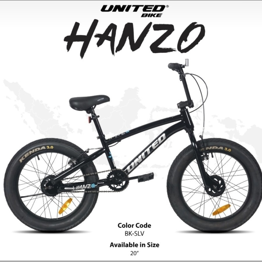 Sepeda anak bmx 20 inch united hanzo ban jumbo gede velg alloy usia 7-12 tahun high quality sni new