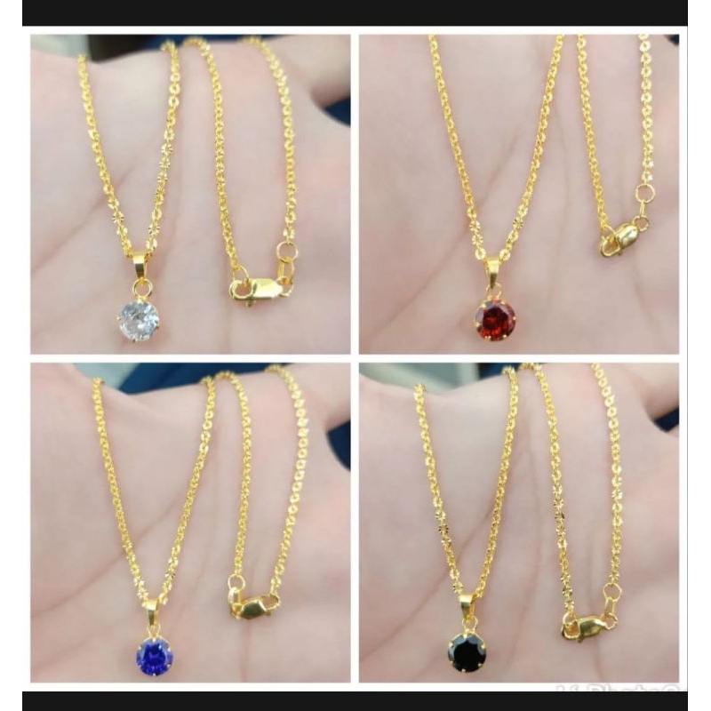 kalung wanita/kalung perak/kalung set liontin